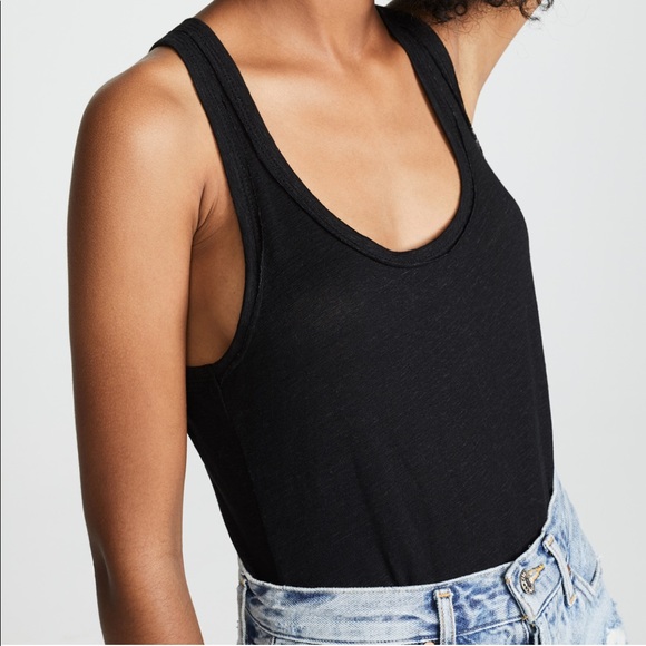 CHASER Black Seamed Shirttail Racerback Tank Top Size Large - Picture 3 of 9